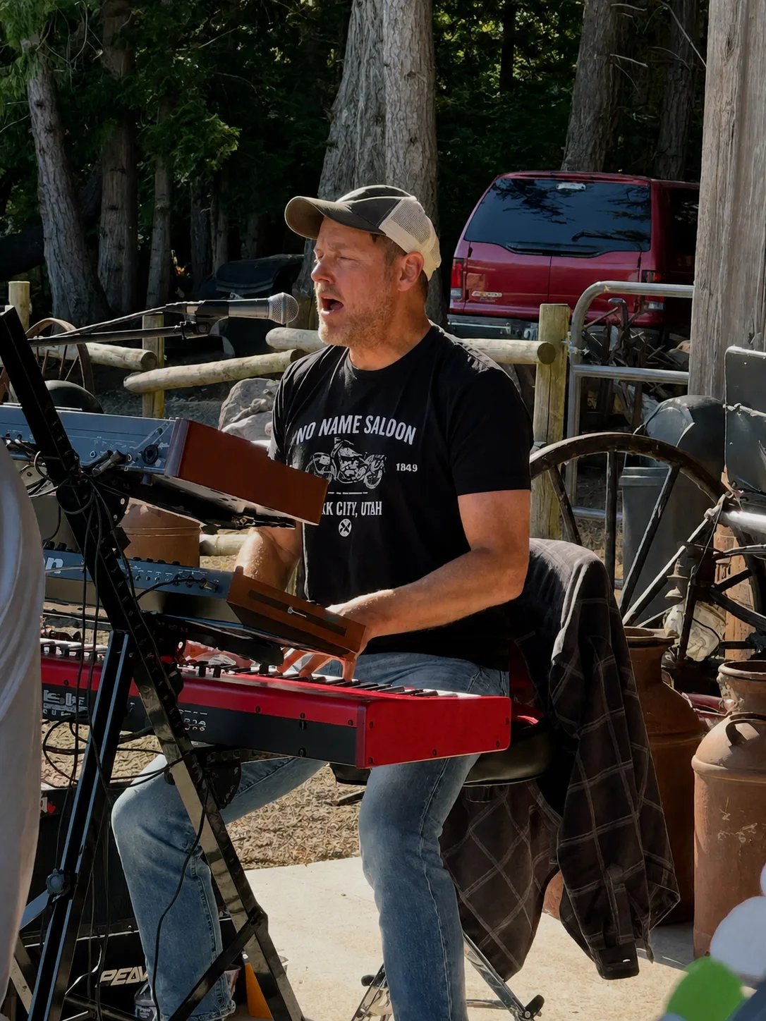John singing at the keys