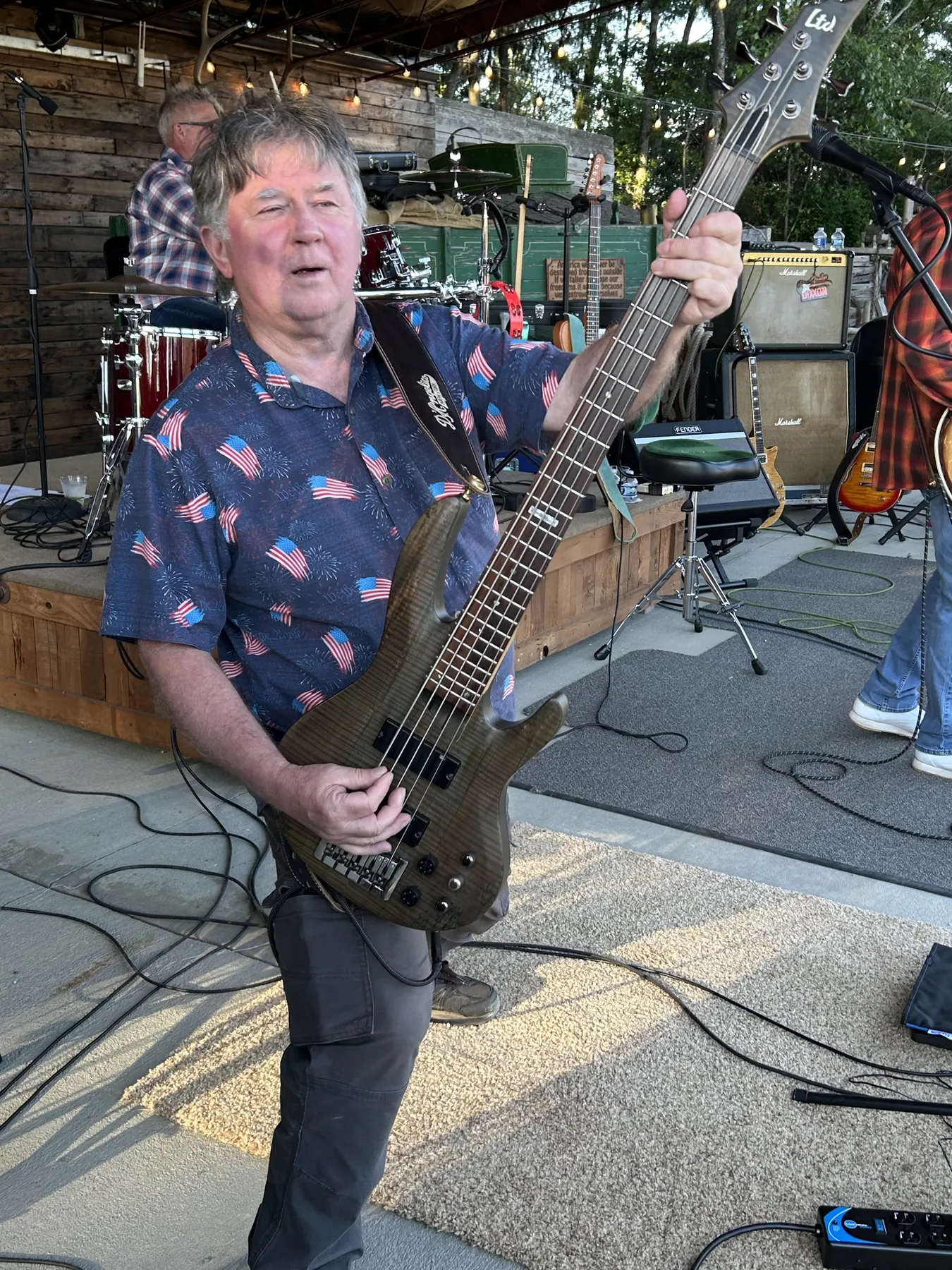 Richard rocking out on bass