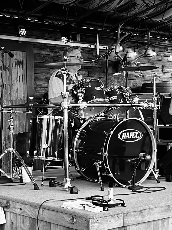 Drummer behind the kit